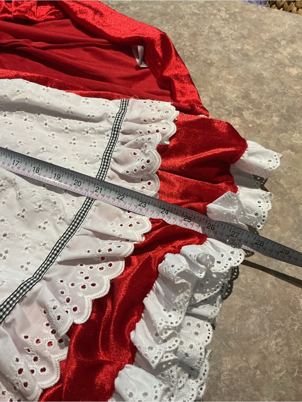 Red Little Red Riding Hood Girls' Costume with White Apron & Coat/Cap - Picture 10 of 15